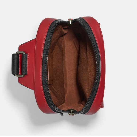 Coach Track Pack In Colorblock Signature Red Brown - Picture 4 of 11